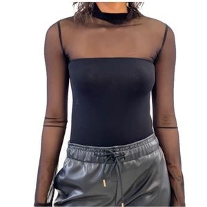GENERATION LOVE Mandana Mesh Top - SZ S Black